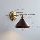 Ljojo LED Wall Sconce Switch Light Walnut Ash Wood Copper Arm Lampara Pared