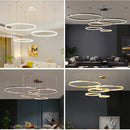 Modern Ring Chandelier Pendant Lamp for Bedroom, Ljojo Hanging Light for Living Dining Room.