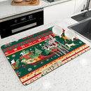 Christmas Santa Absorbent Drying Mat for Kitchen and Table Cup Drying Mats by Ljojo