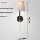 American Bedside Fabric Led Wall Lamps Copper / Iron E14 Wall Scones by Ljojo for Bedroom Lighting