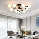 Modern Glass Ball Gold Black Chandelier for Living Room Hall by Ljojo