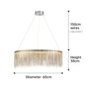 Ljojo LED Tassel Pendant Chandelier: Modern Luxury Chain Lamp for Hotel Lobby & Living Room