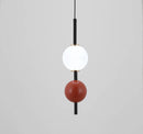 Ljojo Modern LED Red Black Milk Ball Pendant Light Chandelier for Bedroom Dining Stairs