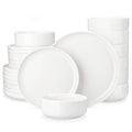 Ljojo 12/24 Piece Ceramic Dinnerware Set for 4 with Plates and Bowls