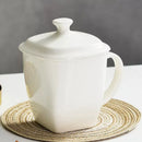 Ljojo 500ML Bone  Tumbler with Lid, Pure White Ceramic Coffee Mug