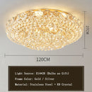 Ljojo Luxury Crystal Ceiling Lights Modern Remote Dimmable Gold Living Room Decor