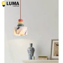 Luxury Colored Stone LED Pendant Light - Calacatta Marble Chandeliers by Ljojo