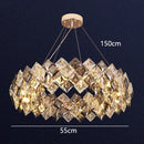 Ljojo Luxury Crystal Living Room Chandelier Pendant Light Fixture Glass Indoor Lighting