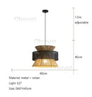 Vintage Wabi Sabi Hemp Rope Chandelier Pendant Light for Cafe and Dining Room by Ljojo