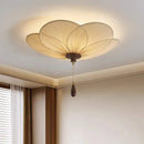 Ljojo Wabi-Sabi Retro Flowers Fabric Ceiling Lamp for Home Decor Bedroom Lighting