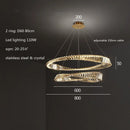 Ljojo Luxury Gold Crystal Pendant Lamp - Dimmable LED Modern Living Room Light