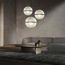 Ljojo Minimalist LED Ceiling Chandelier Egg Moon Design Pendant Light for Bedroom Dinning Room