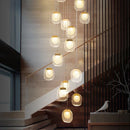 Ljojo Luxury Crystal Staircase Chandelier in Gold for Dining Room & Hallway