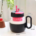Kawaii Glass Cup with Lid and Straw by Ljojo: Large Aesthetic Drink Bottle
