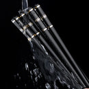 Ljojo Metal Chopsticks Set of 5 Pairs Reusable Korean Sushi Sticks Alloy Tableware