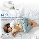 Ljojo 30W/40W LED Ceiling Fan with Remote Control and Dimming Function
