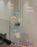 Clear Glass Ball Staircase Pendant Lighting for Living Room by Ljojo