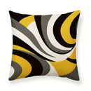 Abstract Geometric Printing Pillowcase in Yellow, Black, White, Gray for Ljojo Pillows