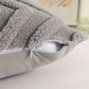Ljojo Luxe Grey Faux Fur Plush Throw Pillow Cover for Stylish Home Decor