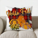 Autumn Plaid Pumpkin Pillow Cover - Ljojo Decorative Throw Cushion for Sofa, Bedroom, Car