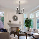 Black Chandelier Farmhouse Dining Room Light Industrial 6-Light Candle Pendant Chandelier for Kitchen by Ljojo