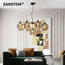 Ljojo Magic Bean Glass Pendant Light Modern Nordic Bedroom Chandelier Glass Living Room Decor