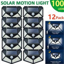 Ljojo 100 LED Solar Wall Light Outdoor with Motion Sensor for Garden Street