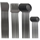 Ljojo 24Pcs Stainless Steel Cutlery Set Dinnerware Flatware Knife Fork Spoon