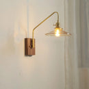 Ljojo LED Glass Copper Wall Sconce Modern Stair Light Fixtures for Home Decor