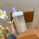 Ljojo 500/800ML Straw Cup, Transparent PP, Portable Ins Style Juice Milk Tea Cup