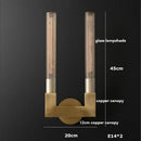 Ljojo Loft America Country LED Wall Lamp in Copper Glass for Bedroom, Living Room, Bathroom