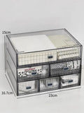 Acrylic Desk Organizer Drawer Set by Ljojo™: Transparent Desktop Storage for Stationery & Books