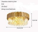 Gold Crystal LED Chandelier Rotundity Ceiling Lamp for Living Room by Ljojo