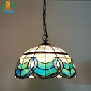 12-inch American-style Embankment Flower Chandelier: Tiffany Glass Lighting by Ljojo for Milk Tea Shop & Coffee Restaurant