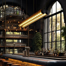 Ljojo Industrial Retro Glass Pendant Lighting for Office Bar Dining Room - LED Hanging Fixture