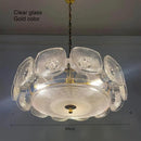 French Vintage Glass Chandelier Minimalist Dining Room Pendant Light by Ljojo