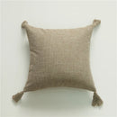 Ljojo Linen Tassel Cushion Cover 45x45cm for Bedroom Sofa and Home Decor