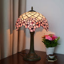 12" Cherry Blossom Stained Glass Lamp - Romantic Bedside Table Lamp by Ljojo