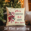 Ljojo Merry Christmas Patterned Pillowcase for Sofa, Bedroom, Car - Rectangular Back Cushion