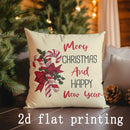 Ljojo Merry Christmas Patterned Pillowcase for Sofa, Bedroom, Car - Rectangular Back Cushion