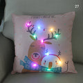 Ljojo LED Santa Claus Cushion Cover: Festive Light-Up Pillowcase for Home Decor