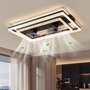 Ljojo Modern Black Acrylic Folding Ceiling Fan Light with Led Light - Quiet & Elegant