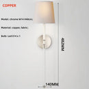 American Bedside Fabric Led Wall Lamps Copper / Iron E14 Wall Scones by Ljojo for Bedroom Lighting