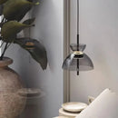 Nordic Glass Pendant Light Clear Gray Modern Hanging Lamp by Ljojo