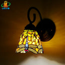 Dragonfly Tiffany Style Small Wall Lamp: Hand-welded Stained Glass Lighting by Ljojo