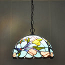 12-inch American-style Embankment Flower Chandelier: Tiffany Glass Lighting by Ljojo for Milk Tea Shop & Coffee Restaurant