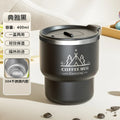 Ljojo 304 Stainless Steel Coffee Cup with Lid, Double-Layer Anti-Scalding Travel Mug
