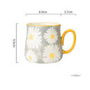 Ljojo 16oz Hand Drawn Ceramic Mug, Breakfast Cereal Coffee Cup