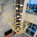 Modern Gold Ring LED Pendant Light Chandeliers for Living Bedroom Dining Room by Ljojo