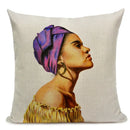 African Nation Women Portrait Pillow Cover for Home Decor by Ljojo